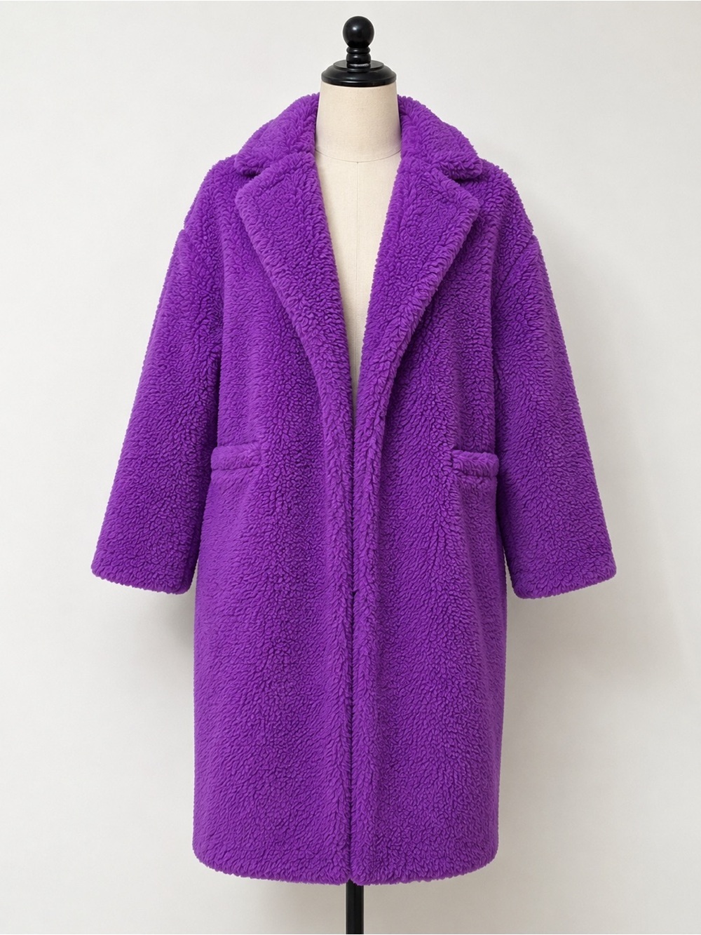 Fashion Nova Purple Teddy Sherpa Coat Women’s 1X Plush Oversized Jacket